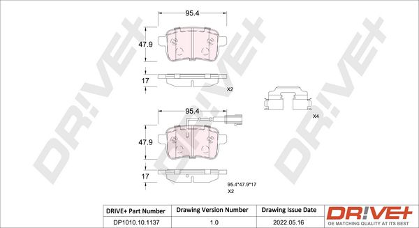 Brake Pad Set, disc brake Dr!ve+ DP1010.10.1137