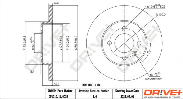 Brake Disc Dr!ve+ DP1010.11.0035