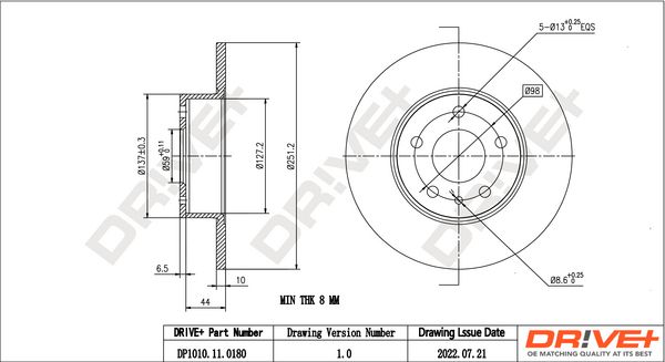 Brake Disc Dr!ve+ DP1010.11.0180