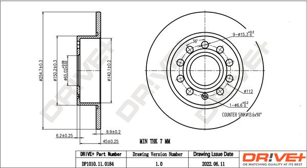 Brake Disc Dr!ve+ DP1010.11.0184