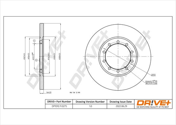 Stabdžių diskas Dr!ve+ DP1010.11.0275