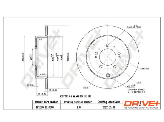 Stabdžių diskas Dr!ve+ DP1010.11.0300