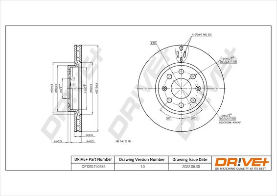 Stabdžių diskas Dr!ve+ DP1010.11.0484