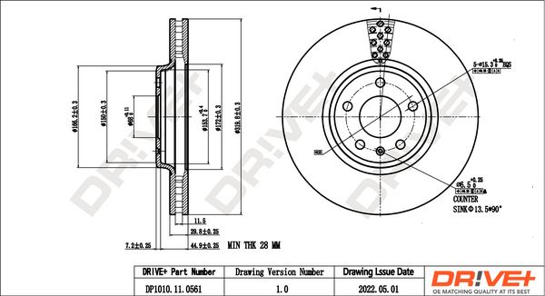 Brake Disc Dr!ve+ DP1010.11.0561