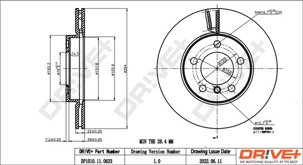 Brake Disc Dr!ve+ DP1010.11.0633