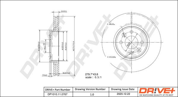 Brake Disc Dr!ve+ DP1010.11.0767