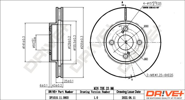 Brake Disc Dr!ve+ DP1010.11.0803