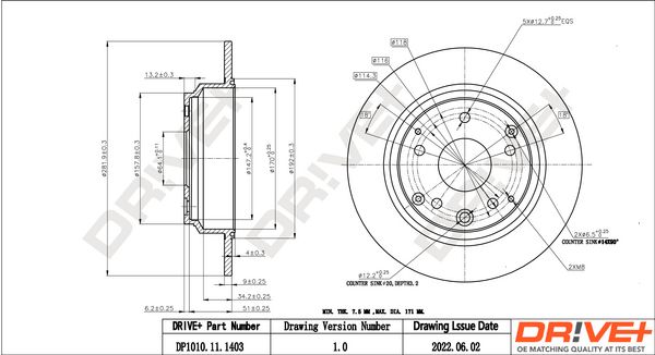 Brake Disc Dr!ve+ DP1010.11.1403