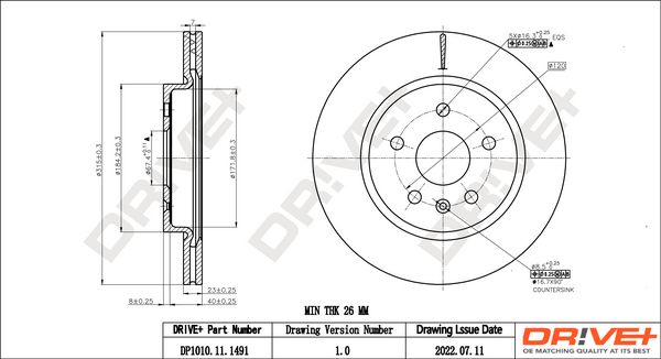 Brake Disc Dr!ve+ DP1010.11.1491