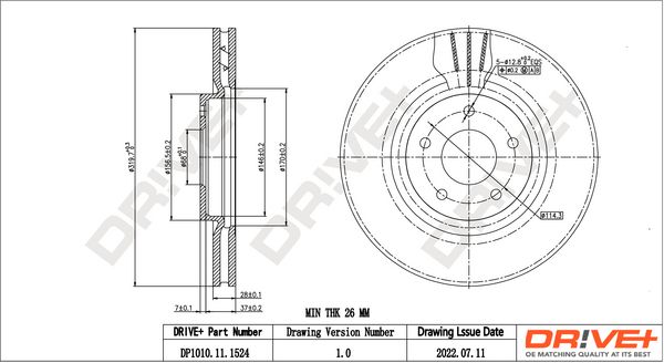 Brake Disc Dr!ve+ DP1010.11.1524