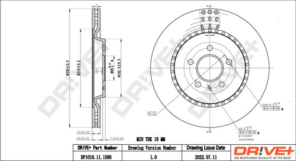 Brake Disc Dr!ve+ DP1010.11.1586