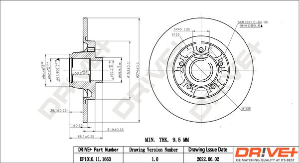 Brake Disc Dr!ve+ DP1010.11.1663