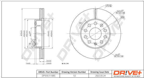 Brake Disc Dr!ve+ DP1010.11.1685