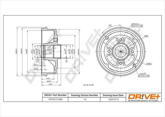 Brake Drum Dr!ve+ DP1010.11.1698