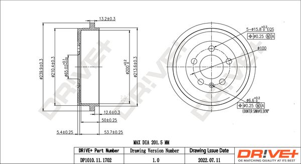 Brake Drum Dr!ve+ DP1010.11.1702