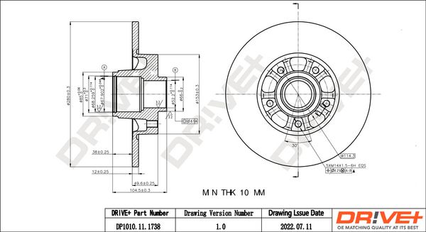 Brake Disc Dr!ve+ DP1010.11.1738