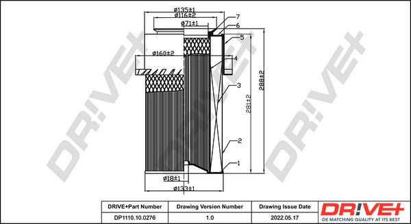 Air Filter Dr!ve+ DP1110.10.0276