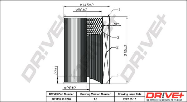 Air Filter Dr!ve+ DP1110.10.0278