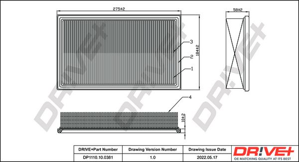 Air Filter Dr!ve+ DP1110.10.0381