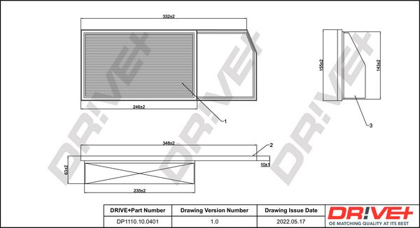 Повітряний фільтр Dr!ve+ DP1110.10.0401