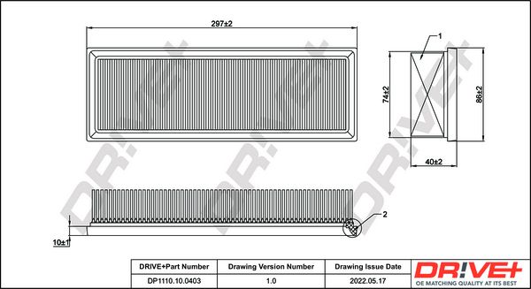 Oro filtras Dr!ve+ DP1110.10.0403