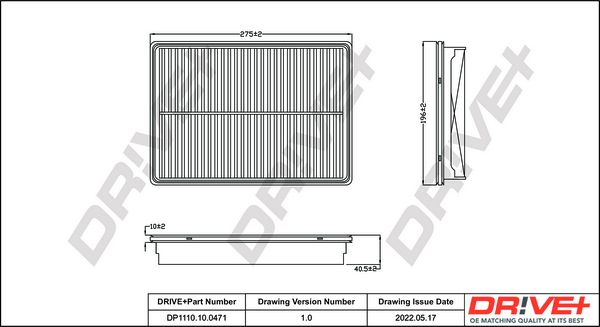 Air Filter Dr!ve+ DP1110.10.0471