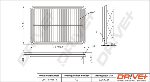 Air Filter Dr!ve+ DP1110.10.0578