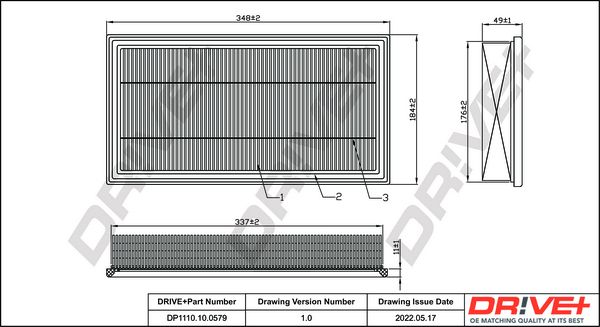 Повітряний фільтр Dr!ve+ DP1110.10.0579