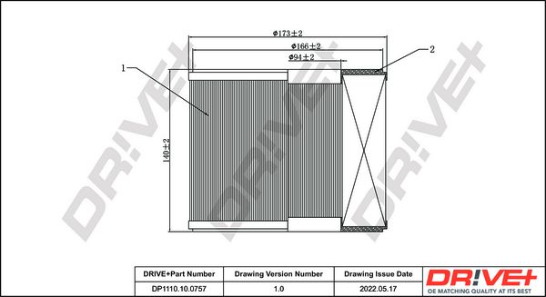 Повітряний фільтр Dr!ve+ DP1110.10.0757