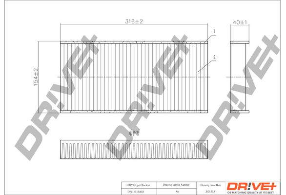 Filtras, salono oras Dr!ve+ DP1110.12.0001