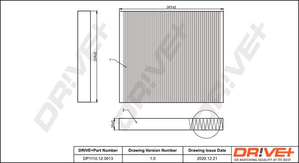 Filter, cabin air Dr!ve+ DP1110.12.0013