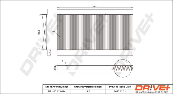 Filter, cabin air Dr!ve+ DP1110.12.0014