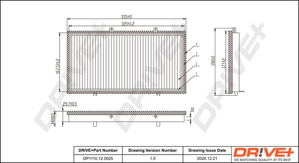 Filter, cabin air Dr!ve+ DP1110.12.0025