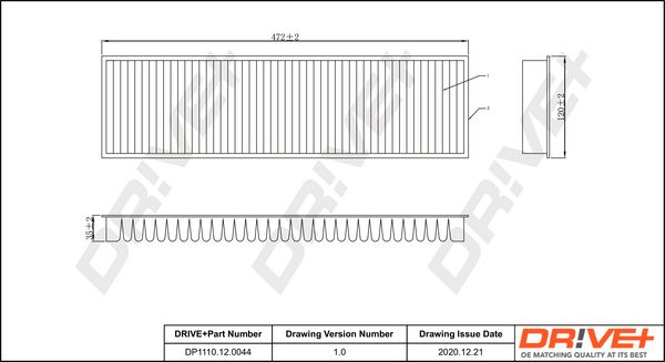 Filter, cabin air Dr!ve+ DP1110.12.0044