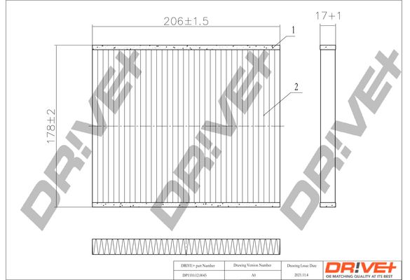 Filtras, salono oras Dr!ve+ DP1110.12.0045