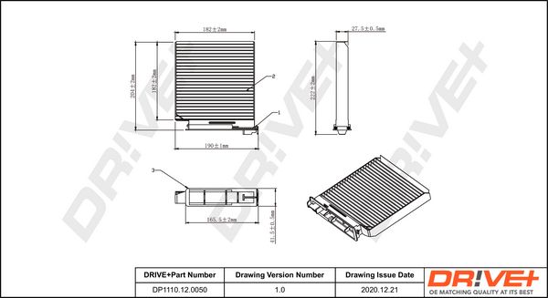 Filter, cabin air Dr!ve+ DP1110.12.0050