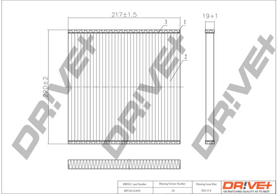 Filtras, salono oras Dr!ve+ DP1110.12.0051