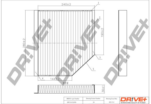 Filtras, salono oras Dr!ve+ DP1110.12.0058