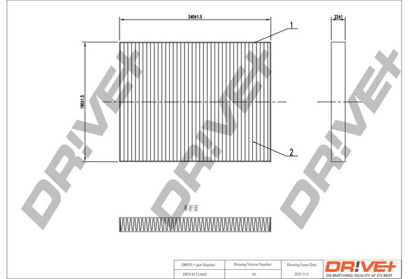 Filter, cabin air Dr!ve+ DP1110.12.0060