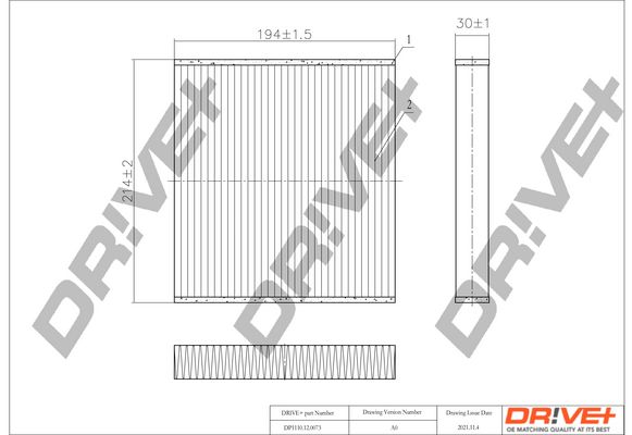 Filter, cabin air Dr!ve+ DP1110.12.0073