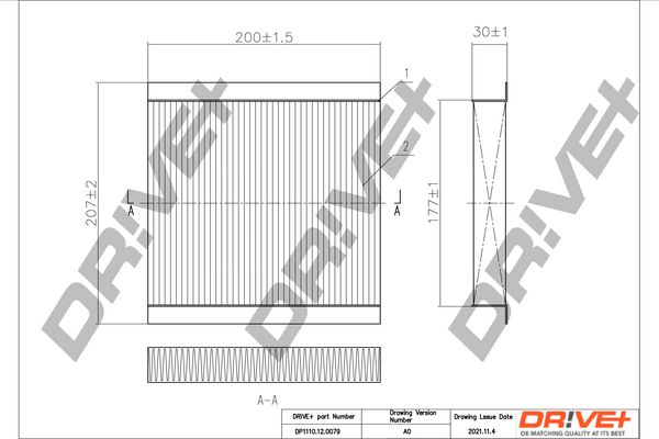 Фільтр, повітря у салоні Dr!ve+ DP1110.12.0079