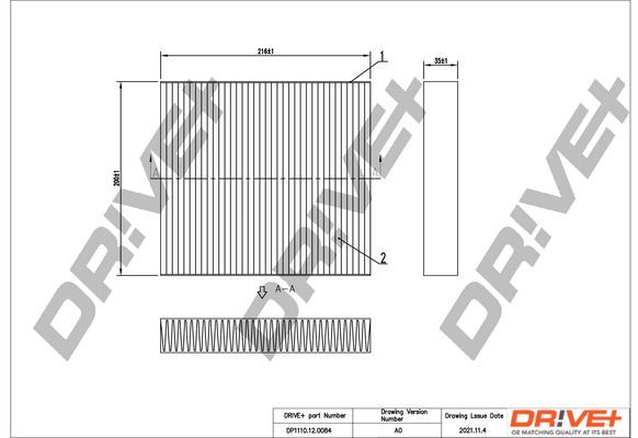 Filter, cabin air Dr!ve+ DP1110.12.0084