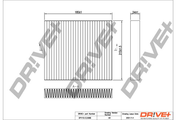 Filtras, salono oras Dr!ve+ DP1110.12.0086