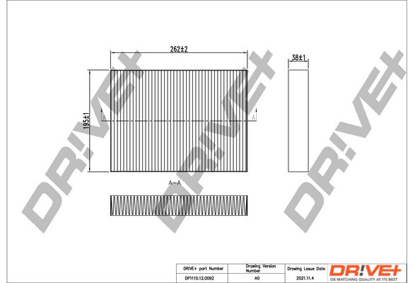 Filter, cabin air Dr!ve+ DP1110.12.0092