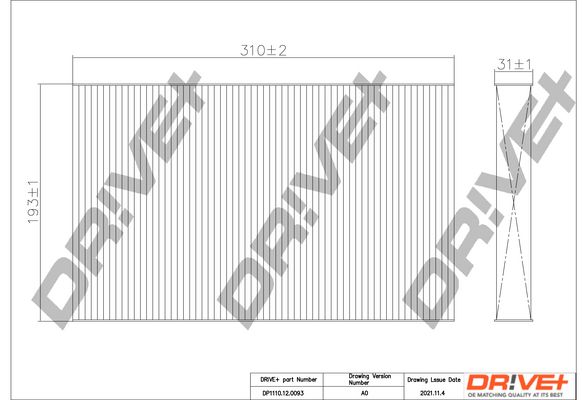 Filter, cabin air Dr!ve+ DP1110.12.0093