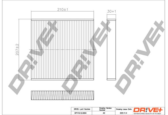 Фільтр, повітря у салоні Dr!ve+ DP1110.12.0094