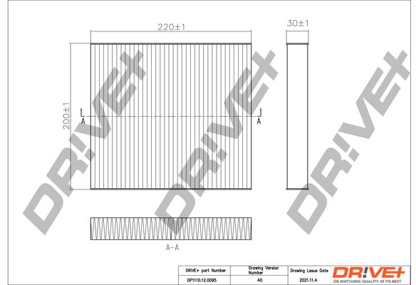 Filter, cabin air Dr!ve+ DP1110.12.0095