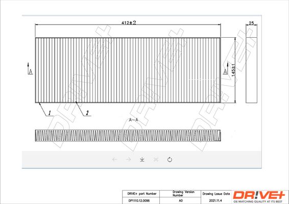 Filtras, salono oras Dr!ve+ DP1110.12.0096