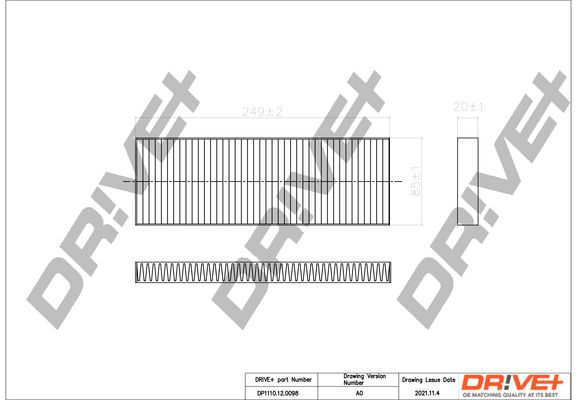 Filtras, salono oras Dr!ve+ DP1110.12.0098