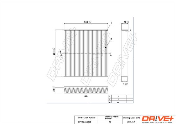 Фільтр, повітря у салоні Dr!ve+ DP1110.12.0103